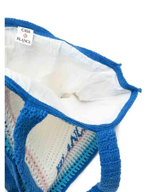 Casablanca Blue Crochet Shopping Bag