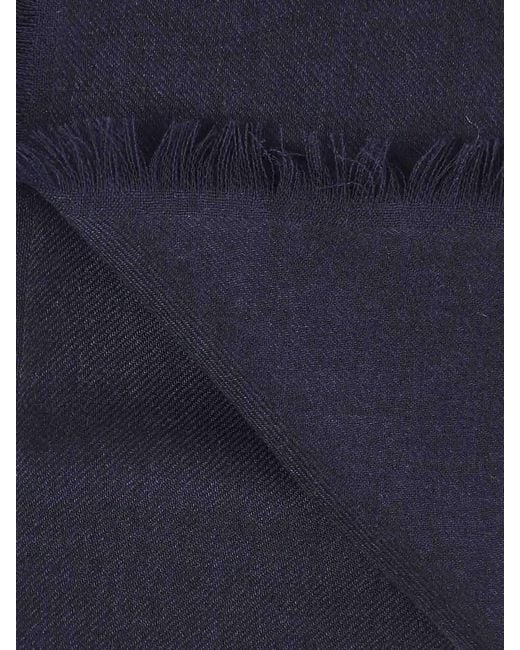 Eleventy Blue Cashmere And Wool Scarf for men