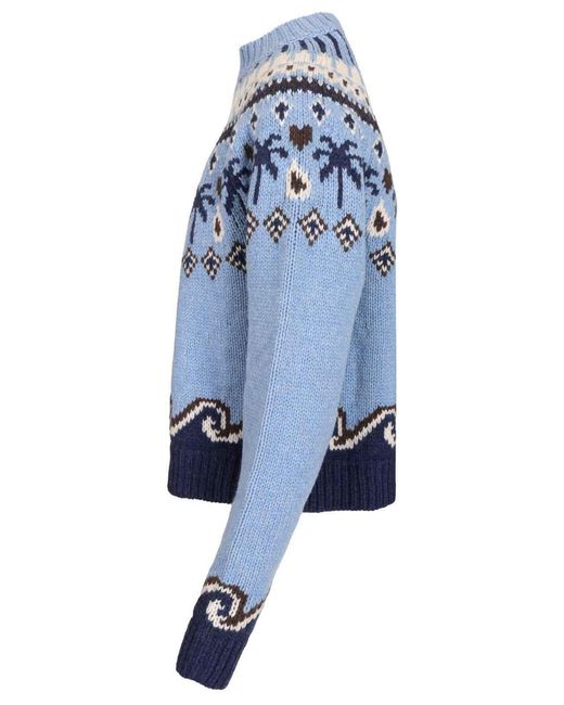 Alanui Blue Sweet Winter Sweater