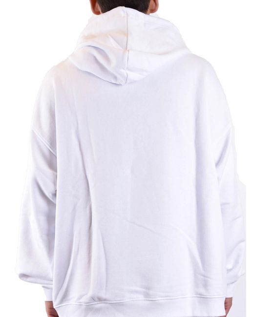 DSquared² White Casual Cotton Hoodie With Bold Logo And Relaxed Fit for men