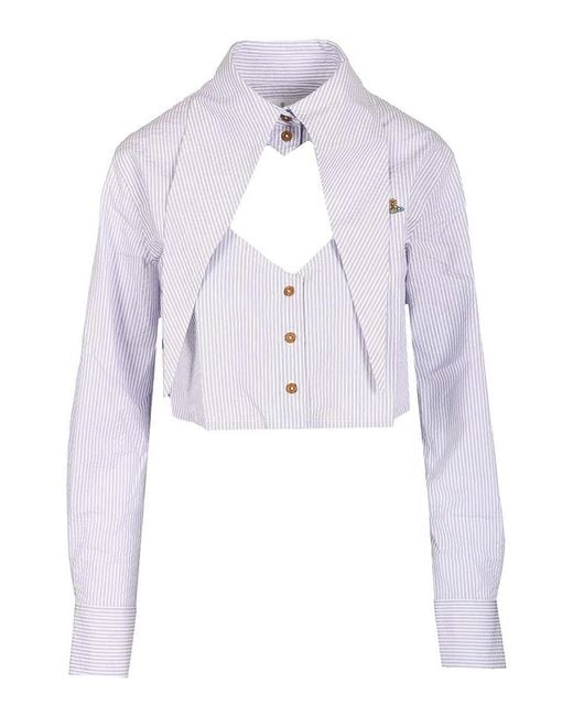 Vivienne Westwood Blue Shirt With Heart Cutout