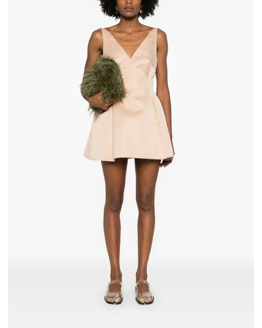 Marni Natural Duchess Satin Mini Dress