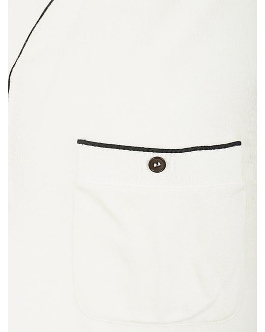 Giorgio Armani White Short Sleeves Polo for men