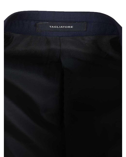 Tagliatore Blue Pinstripe Suit for men