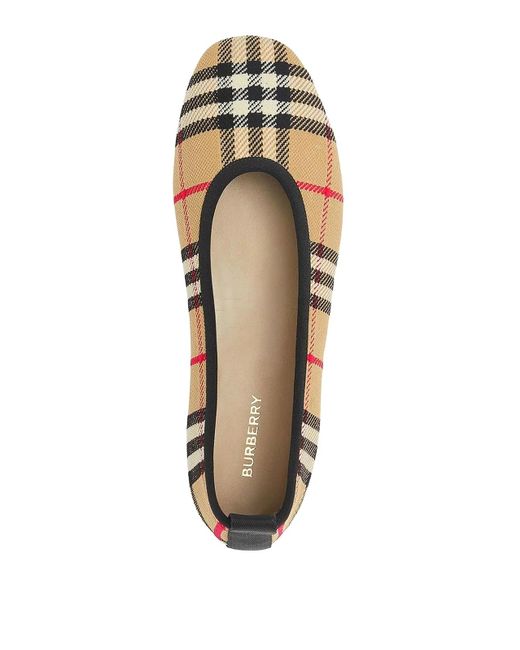 Burberry Vintage Checked Ballerina Shoes in White Lyst UK