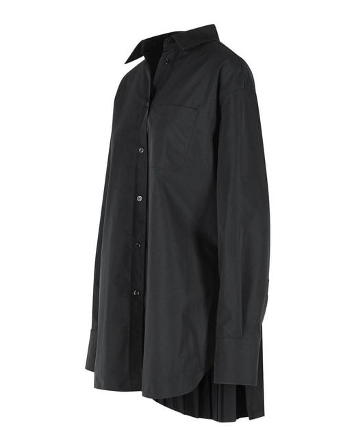 Sportmax Black Nespolo Cotton Blend Shirt Dress