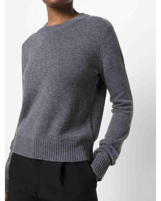 Lisa Yang Gray Mable Cashmere Crewneck Sweater