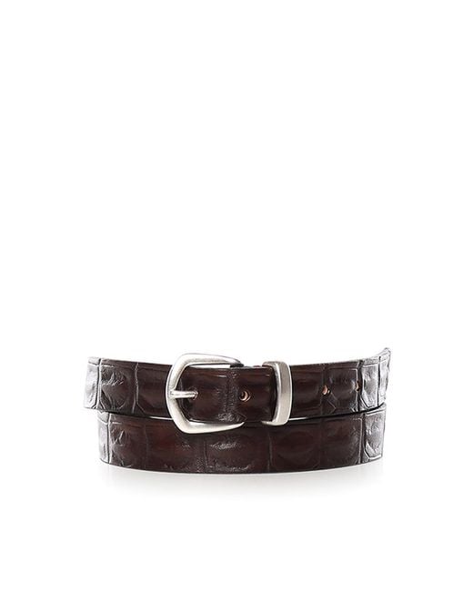 Eleventy White Leather Belt for men