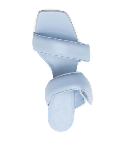 Gia Borghini Blue Perni Leather Sandals