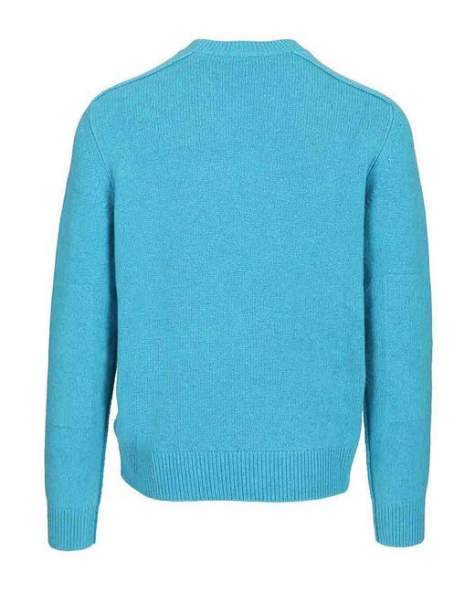Burberry Blue Cashmere Pullover for men