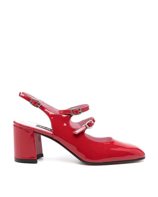 CAREL PARIS Red Banana Patent Leathet Pumps