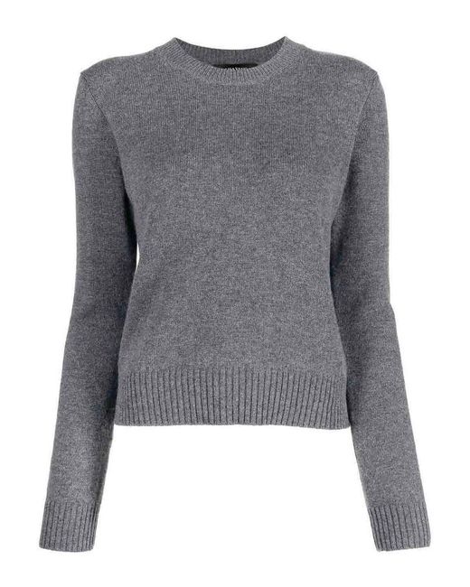 Lisa Yang Gray Mable Cashmere Crewneck Sweater