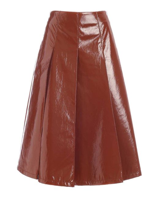 Vivetta Red Pleated Skirt