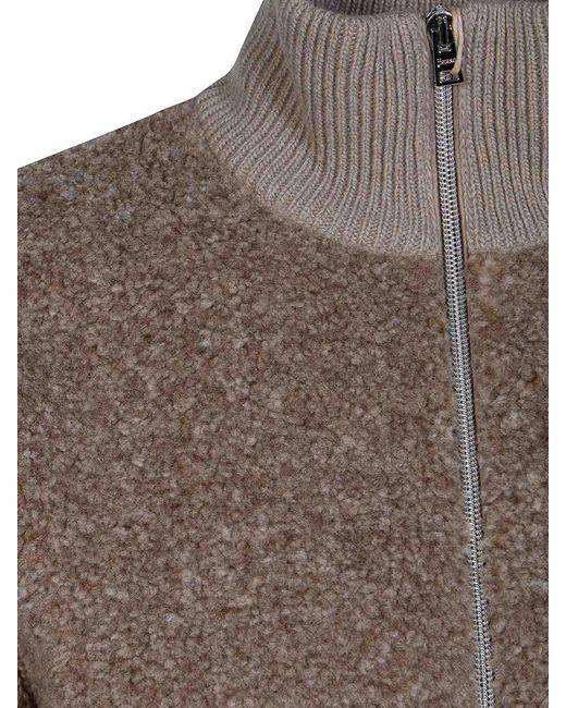 Herno Brown Cardigan With Curls