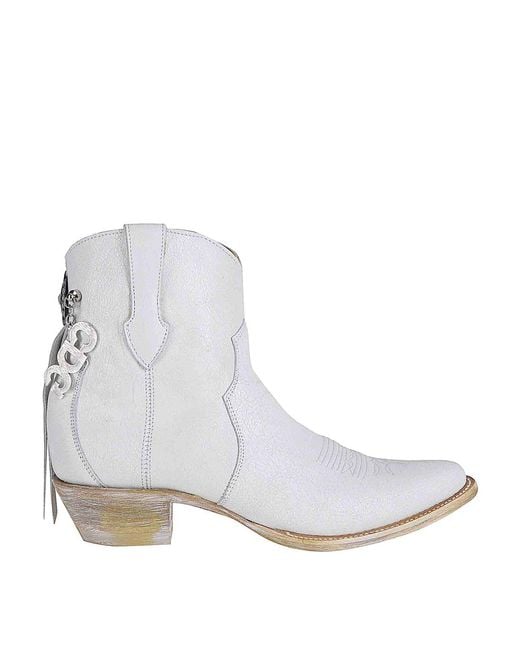 Comme des Garçons White Ankle Boots