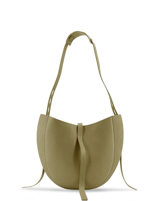 MINOBOSSI White Lizzie Leather Shoulder Bag