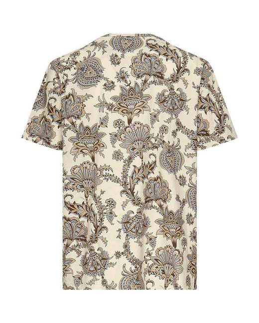 Etro White Paisley-Print T-Shirt for men