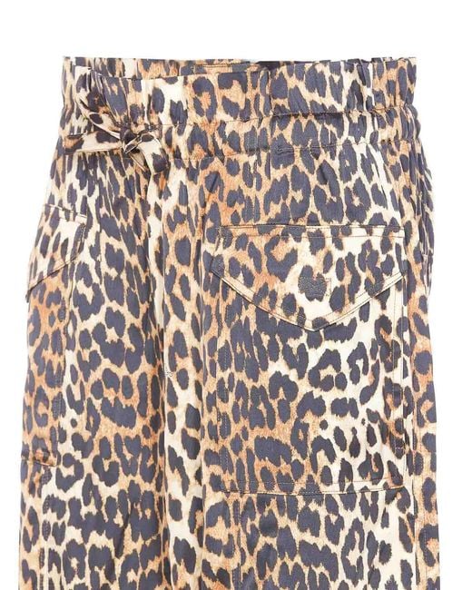Ganni White Leopard Print Pants