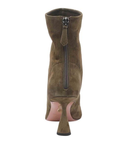 Aquazzura Brown Moss Amore Pump Booties