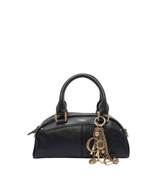 Chloé Black Small E Bowling Handbag