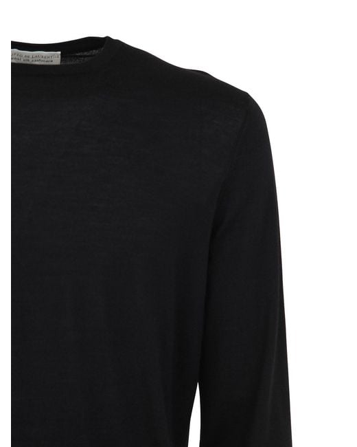 FILIPPO DE LAURENTIIS Black Round Neck Pullover for men