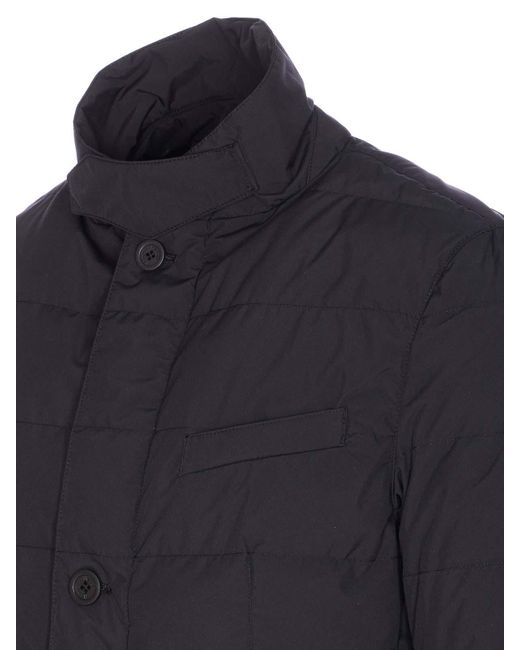 Herno Blue Blazer With Zip And Buttons Closure for men