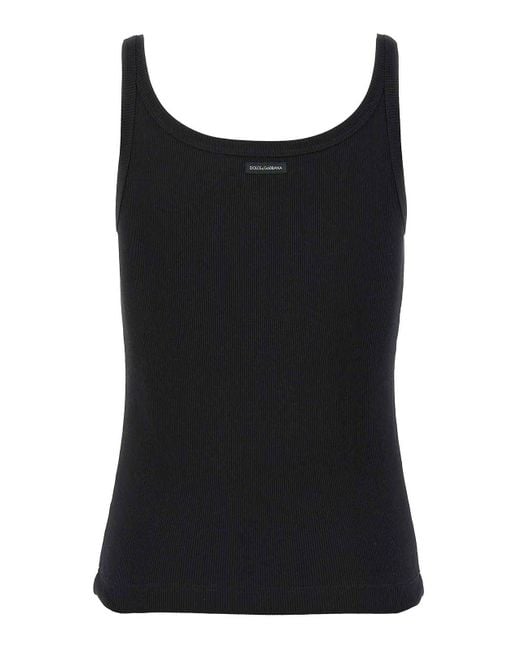 Dolce & Gabbana Black Sleeveless Tops