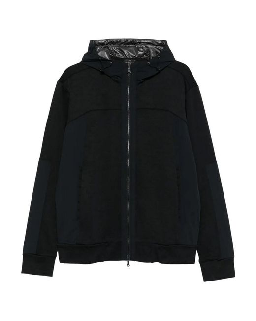 Paul & Shark Black Cotton And Nylon Zip-Up Hoodie for men