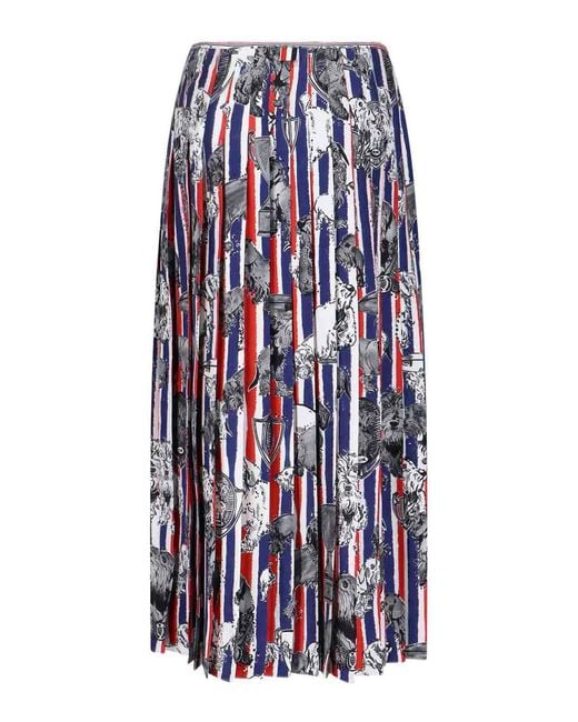Thom Browne White Hector Pleated Maxi Skirt