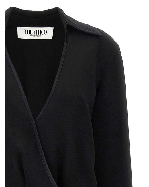 The Attico Black Wrap Dress