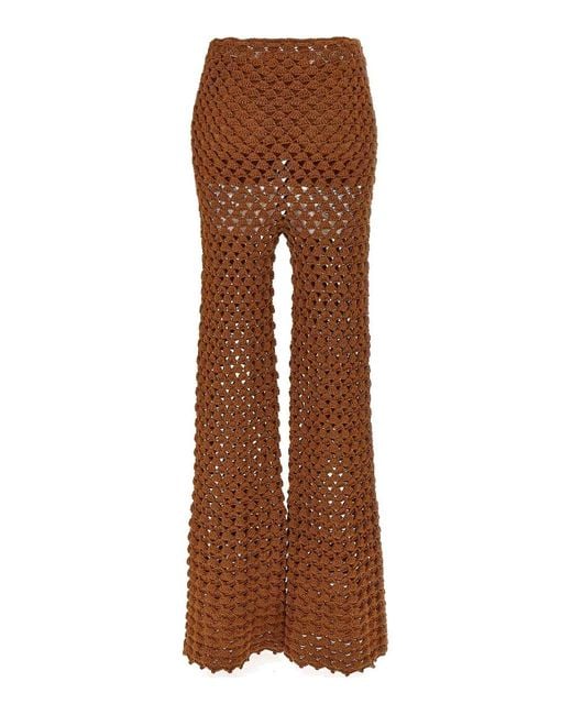 Ermanno Scervino Brown Crochet Pants