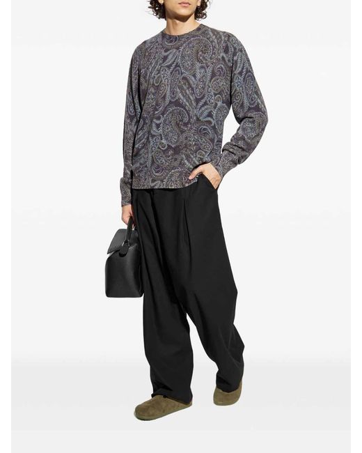 Etro Gray Patterned Sweater for men