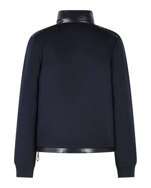Moncler Blue Cotton Blend Padded Sweater