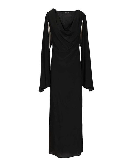 FEDERICA TOSI Black Long Draped Dress