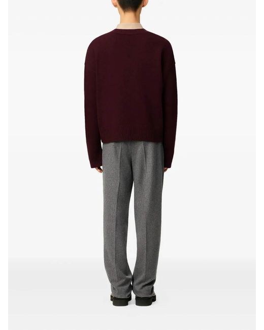 AMI Purple Pull Col V De Coeur for men