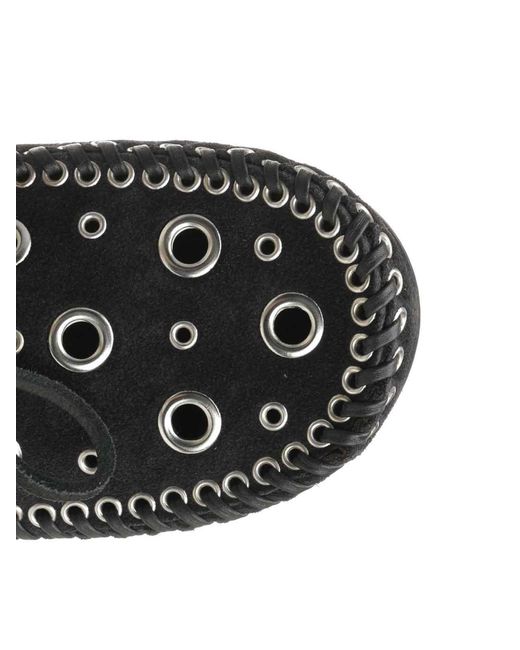 Isabel Marant Black Suede Eyelets Moccasin
