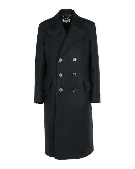 Maison Margiela Black Virgin Wool Coat