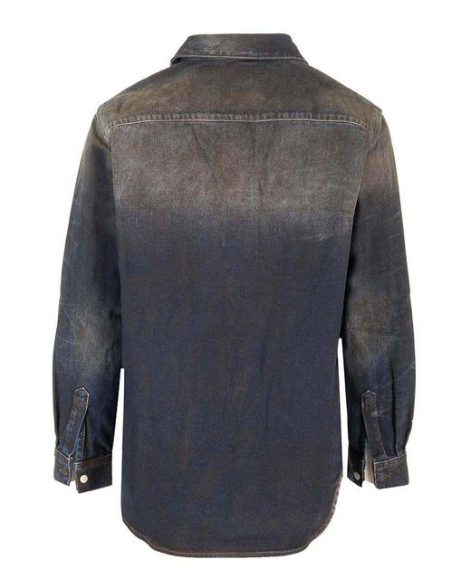 Acne Gray Relaxed Fit Denim Shirt for men
