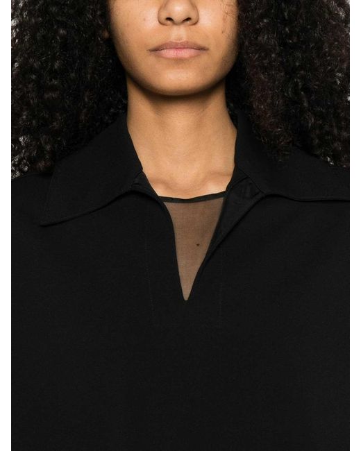 Jil Sander Black Cropped Polo Shirt