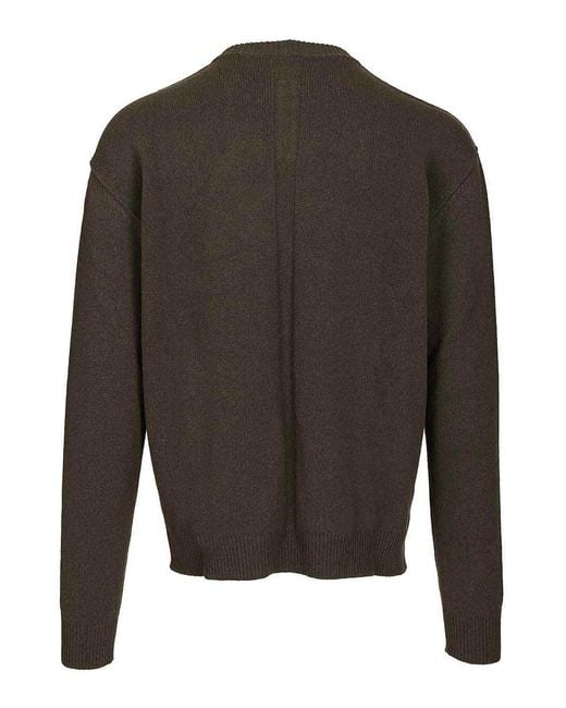 Rick Owens Gray Cashmere Crew Neck Sweater for men