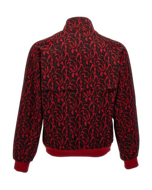 Baracuta Red 'Jacquard Needles' Bomber Jacket for men