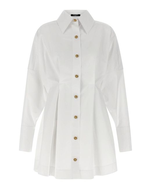 Balmain White Chemisier Dress