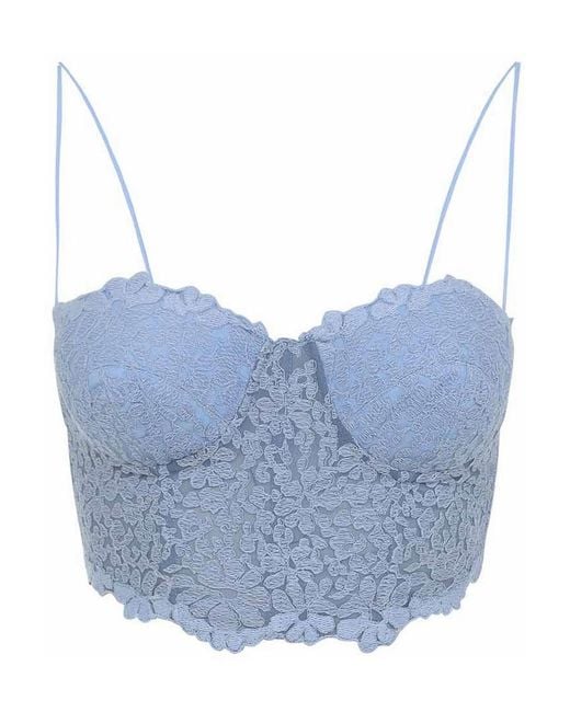Ermanno Scervino Blue Bustier Top