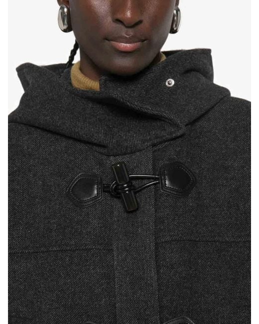 Ganni Black Peacoat Wool Duffle Coat