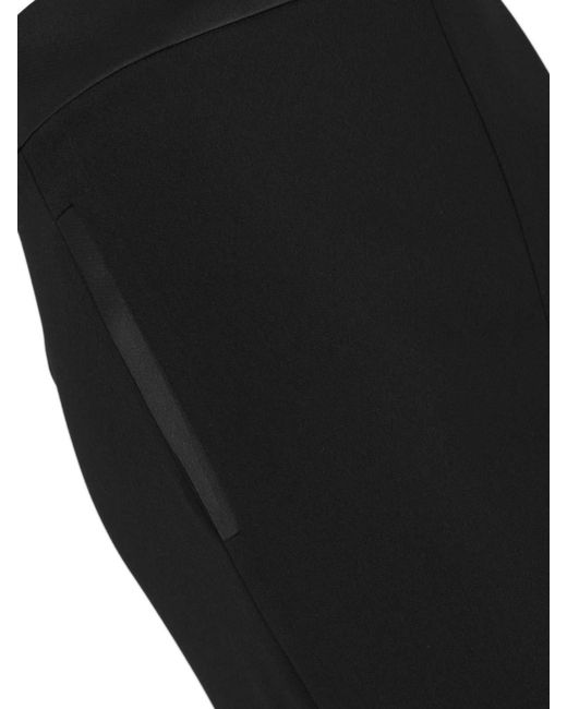 D. EXTERIOR Black Crepe Trousers With Satin Details