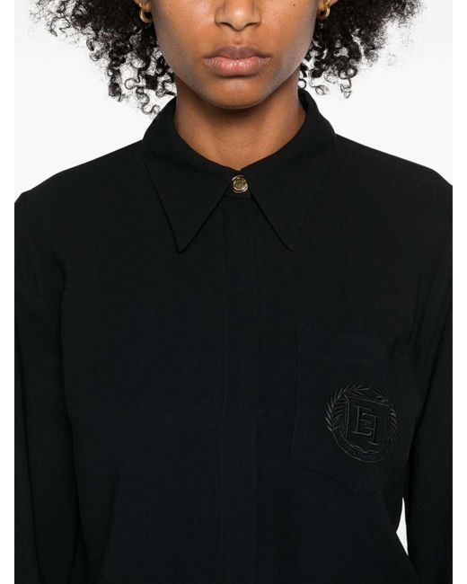 Elisabetta Franchi Black Viscose Shirt With Pocket