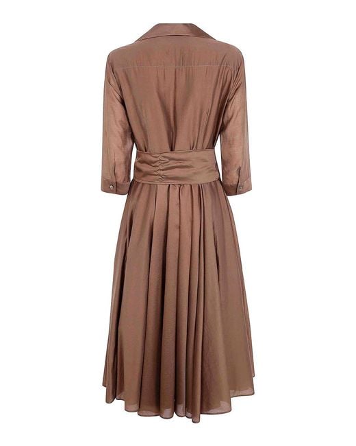 DR. HOPE Brown Long Round Dress