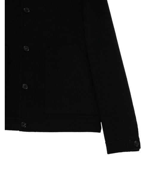 Low Brand Black Double Wool Jacket With Patch Pockets for men