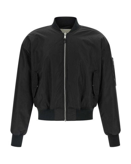 Entire studios Black Nylon Bomber Jacket for men