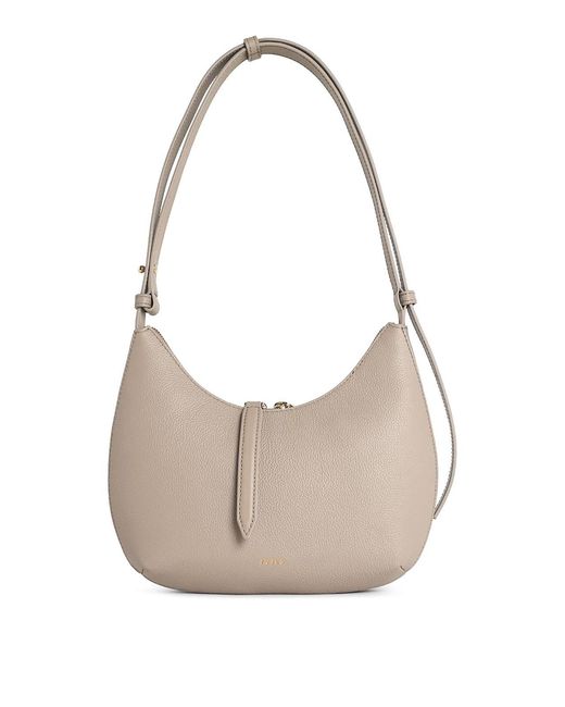 Furla White S Goccia Linen Leather Shoulder Bag